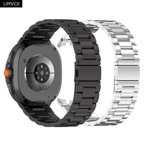 URVOI Stainless Steel Watch Band for Samsung Galaxy Watch 8 & 8 Classic, Modern Design, Easy Replacement, Fits 40mm/44mm/46mm Models easy fit classic style 3 rows strap