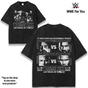 Wrestlemania 42 Cody Rhodes Randy Orton CM Punk Roman Reigns Washed Tee, Cotton Shirt, WWE Attitude Era Streetwear Top for Bold Festival Looks