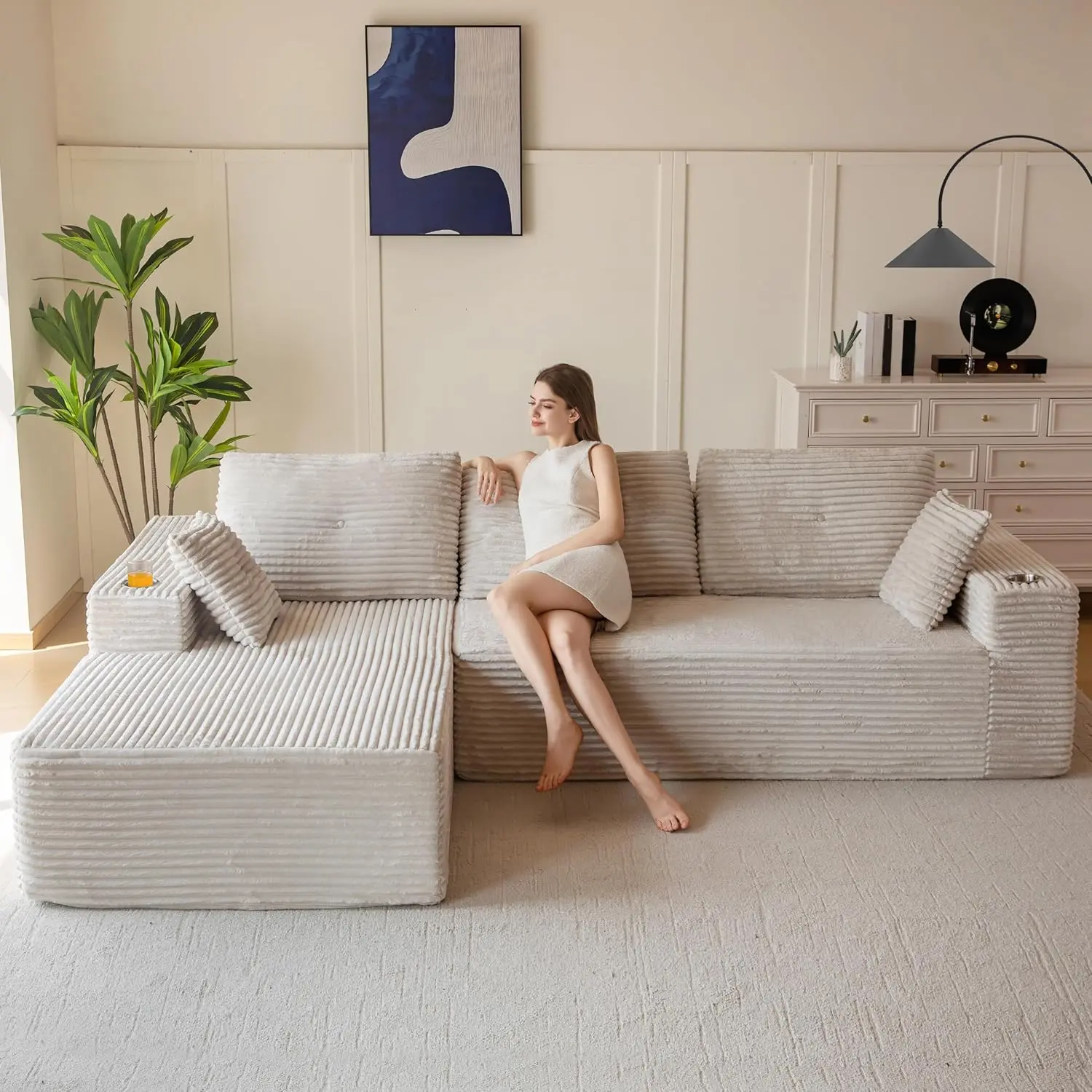 Grayish Beige-Left Facing Chaise