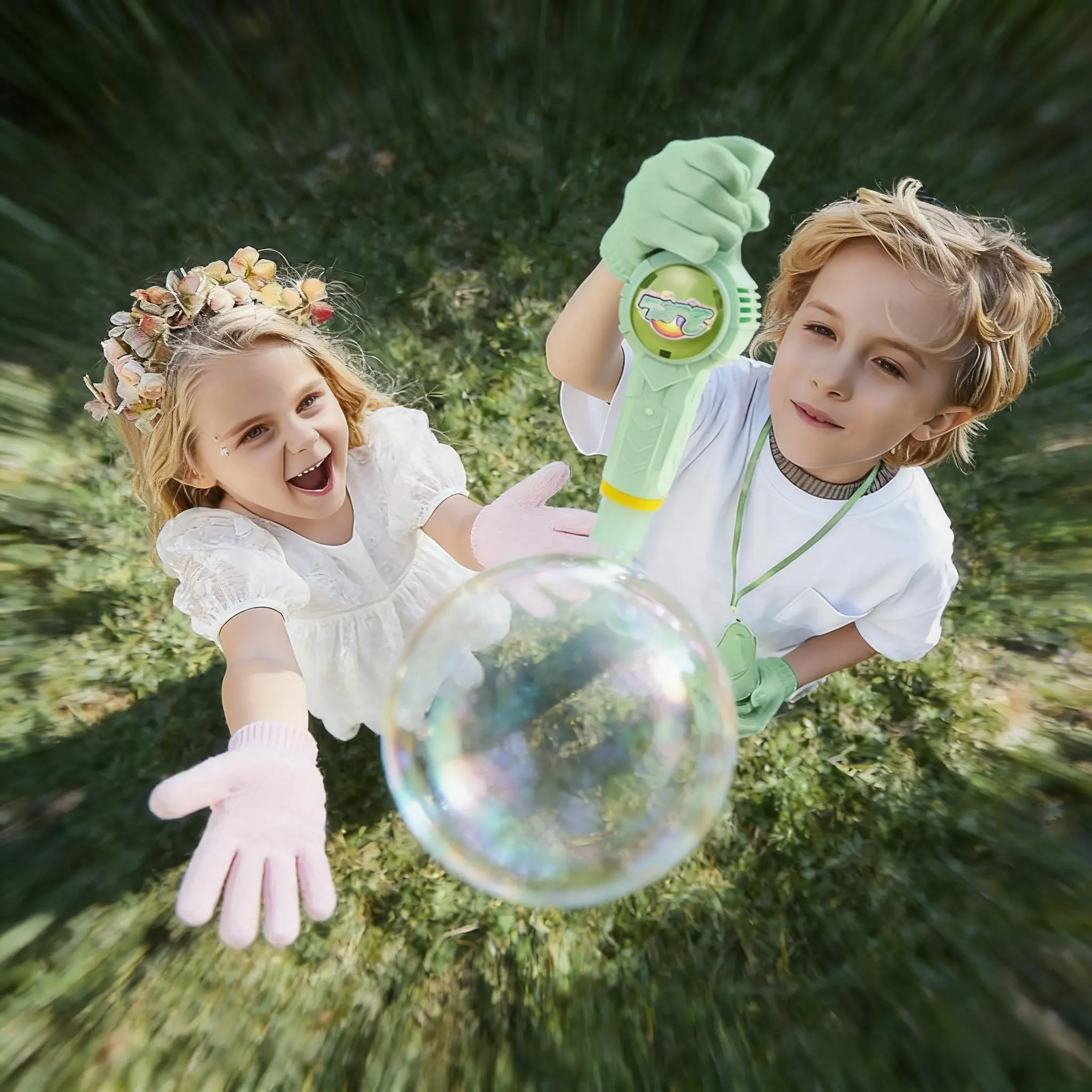 2025 New Magic Smoke Bubble Machine! Elastic Bubbles + Colorful Fog Wand - Portable Interactive Party Toy 🎉