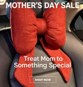 Car Neck Pillow, Car Lumbar Pillow, 1 Count Solid Color Bowknot Headrest & Lumbar Support, Car Interior Decoration, Cozy, Car Seat Attachment