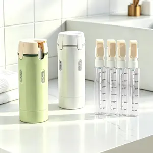 4-in-1 Travel Bottles for Toiletries, Travel Pump Bottle，Leak-Proof Shampoo Conditioner Lotion Dispenser with Pump, Compact No-Spill Toiletry Containers for Travel & Business Trips (Green)