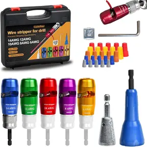 Wire Stripper for Drill with Professional Electrician Wire Stripping and Twisting Tool, Wire Twister Tool for Drill, Quick Change Connector and Wire stripping Faster (Colorful, 5 PCS 6-14AWG)