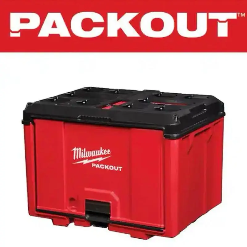 Milwaukee Packout Tool Organizer Cabinet - 1-Piece Design, 19.5 in. W x 14.7 in. H x 14.5 in. D, Red, Compact Storage for Garages, Workshops, User-Friendly Tool Organization Solution, Garage Tool Storage