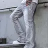 Men's Vintage Washed Flare Stretch Denim Jeans, Flared Denim Jean, Casual Hip Hop Streetwear Trousers, Comfortable & Stylish, Perfect for Daily Wear, Denim Clothing, Menswear