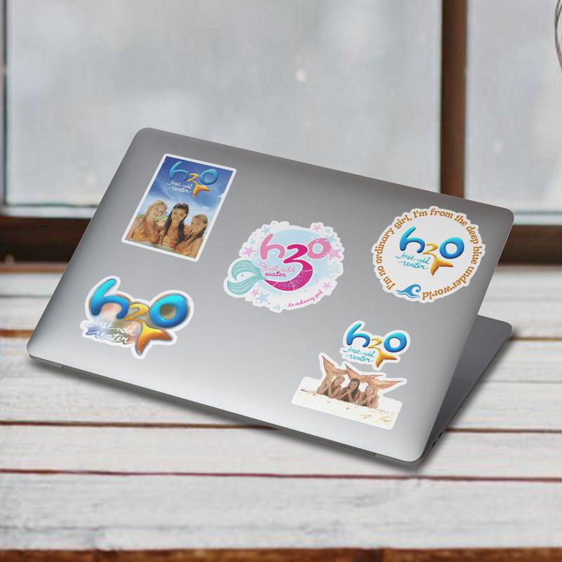 Stickers Pack 20 Pcs H2o Guitar Water Aesthetic Just Bumper Add Bottle Laptop Water Colorful Skateboard Car Vinyl Luggage Bike Waterproof