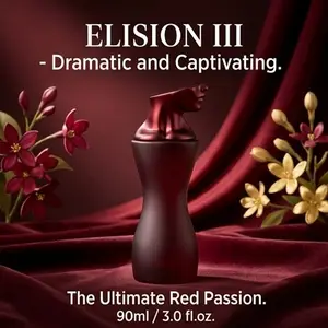Bonita Elision III Deep Red Sculpted Portrait Women's Eau de Parfum 90ml—Damask Rose, Amber, and Ebony with Long-Lasting Scent—EDP in a Luxurious Matte Burgundy Artistic Bottle, a Niche and Sensual Fragrance, Gift Box Packaging