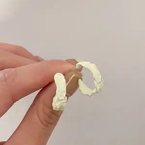 Klein Blue Irregular Earrings Light Luxury Vibe Effortlessly Elegant Versatile Studs Unique Niche Flair Copper Alloy Electroplated