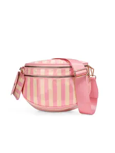 Large Capacity PVC Striped Crossbody Bag Beach bag for Women Ladies' Saddle Bag Girls Sling Bag with Adjustable Strap and Coin Purse Stylish Urban Minimalist Commuting Lightweight Single Shoulder Women's Bag Trendy Commuting Bag