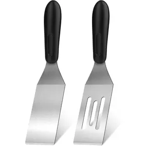 Stainless Steel Spatula Set,Mini Serving Spatula for Kitchen Use,Metal Spatula for Cooking with Heat Resistant Handle,Metal Spatulas for kitchen use for Pancakes、Lasagna、Brownies、Cake and Cookie (2PC)
