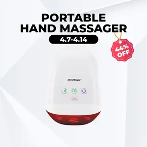 CINCOM Portable Hand Massager (WHITE), Cordless, with Comfort Heat and Gentle Massage, Adjustable Settings, Auto-Off Feature, Rechargeable, Perfect for Daily Relaxation, Ideal Gift