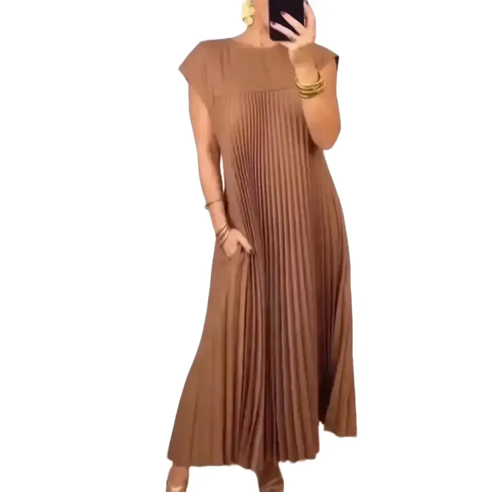 walmart pleated dress Inspire Chic Women's Pleated Dress Puff Long Sleeve V Neck Belt Waist Dress L Dark Green, Size: Large, Blue