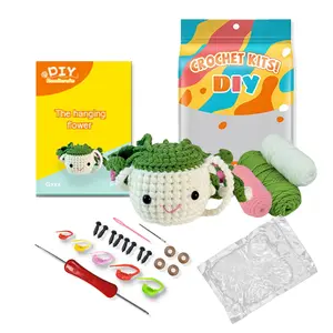 Jeslon Beginner DIY Crochet Kit, Cute Basket Flower, Easy to Learn, Perfect for Doll Gifts, Stress Relief, Knitting Learning