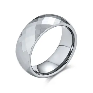 Titanium Wedding Band Prism Cut Titanium Ring Comfort Fit