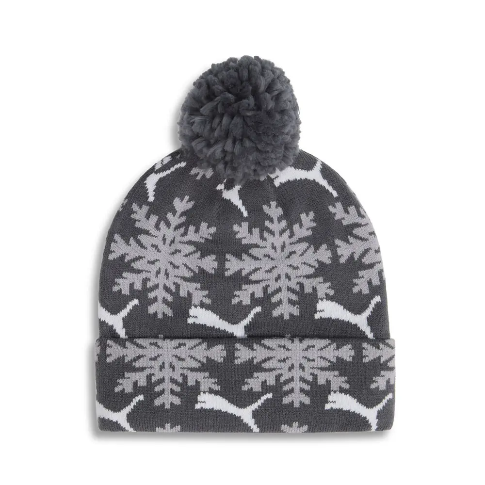 PUMA Mens Fair Isle Pom Beanie Casual - Grey