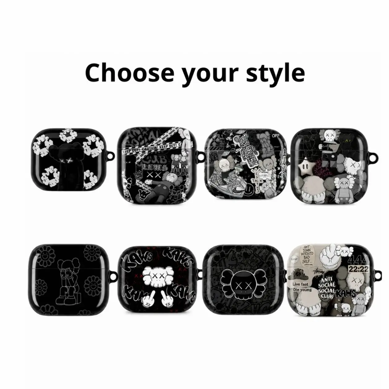 Street Pop Art Companion AirPods Pro Case, Cross-Eyed Cartoon Figure Protective Earbuds Cover, Modern Designer-Inspired Gift