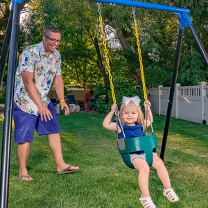 Heavy-Duty High-Back Full Bucket Toddler Swing Seat with Coated Chains, Fully Assembled and Adjustable for Outdoor Safety, Durable Comfort for Kids