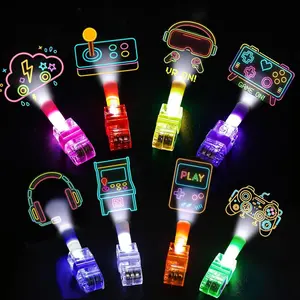 24PCS Video Game Party Favors Finger Lights, 8 Designs Light Up Finger Lights for Birthday Party Favors, Goodie Bag Stuffers Bulk Party Favors, Light Up Party Favors for Gamer Birthday Decorations