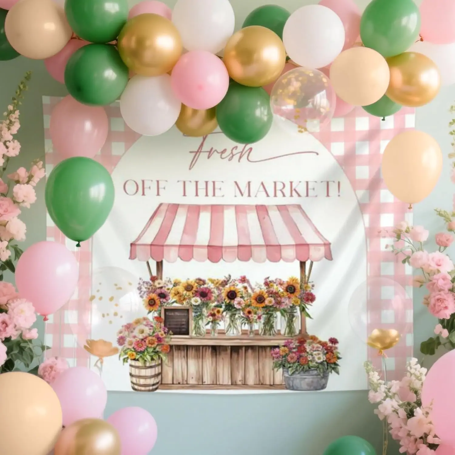 She's Off the Market Bridal Shower Banner Decor Wildflower Farmer's Market Theme Farmer's Market Bridal Shower Backdrop Locally Grown Party Decor for Bridal Showers Gardener Theme Farm Partys