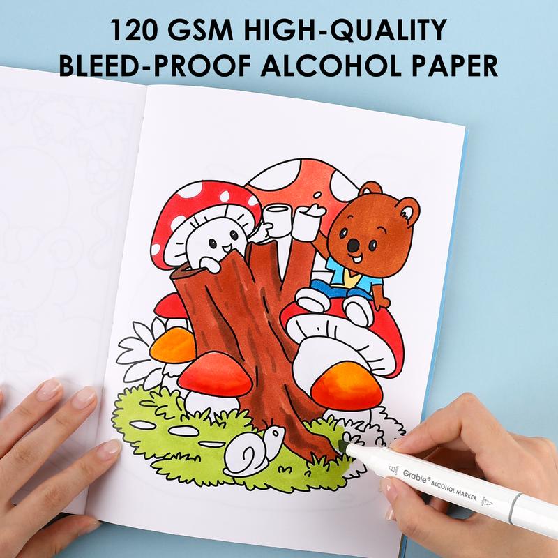 [Flash Sale] 32 Sheets Whimsical Wild Friends Coloring Book: An Exclusive 4-Artist Collaboration, gift for valentines's day