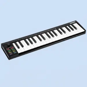 Senfot 37-Key USB MIDI Keyboard Controller, Features DAW Integration, Semitone Transpose, ARP Mode, Velocity Control for Professional Music Production, Black
