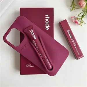 Soft Silicone Phone Case for iPhone 11–17 with Lip Gloss Slot, Designed for Easy Carry Rotation