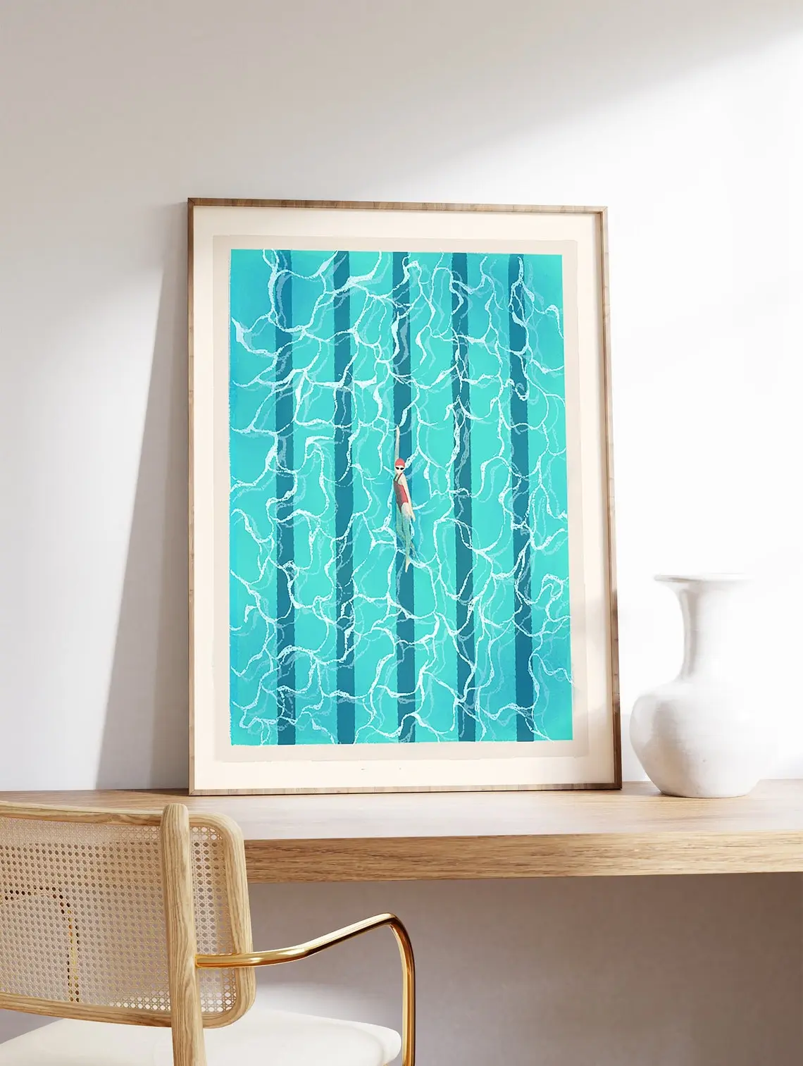 Swimming Pool Wall Art, Swimming Art Print, Swimming Poster, Blue Art Print, Swimming Pool Gift, Summer Art, Swimming Gift