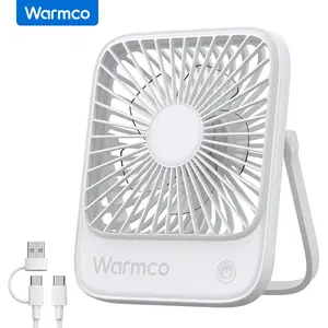 WARMCO WARMCO USB Desk Fan, 180° Tilt Folding USB C Corded Powered Personal Travel Fan, 3 Speeds Wind Small USB Desktop Fan for Office Table Home