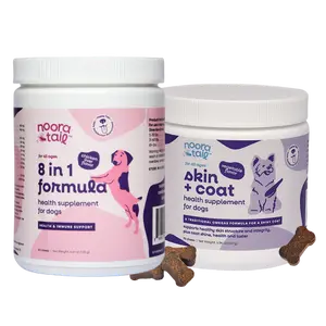 [Exp August 2026]NooraTail 8-in-1 Dog Multivitamin & Skin & Coat Health for Dogs - 2 Pack | Complete Health & Supports Healthy Skin, Shiny Coat, Supplements & Vitamins