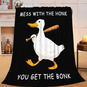 Duck Blanket for Kids, Funny Duck Lovers Flannel Blanket Gifts for Boys Girls, Warm Cozy Soft Flannel Stuff for Bed Sofa Couch