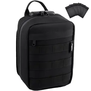 MAICHENG Storage Bag with Combination Lock Tactical Molle Bag Travel Medication Money Cosmetic Organizer Great for Men Women