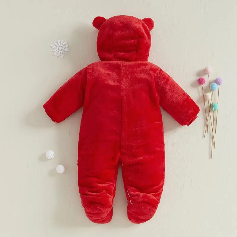Baby Hooded Footie Romper Snap Up Fleece Snowsuit Winter Outwear Cute Pattern Jumpsuit Baby Hooded Footie Romper Snap Up Fleece Snowsuit Winter Outwear Cute Pattern Jumpsuit