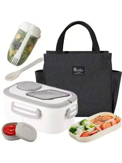 Black Set (lunchbox + Salad Cup + Food Bag)