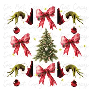 Grinchy Coquette Ornaments - Sublimation Apparel Transfer