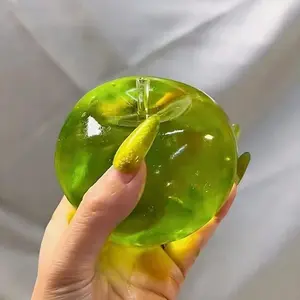 Transparent Apple Stress Relief Toy, Ultra Soft High Elastic Stretchable Fruit Shape, Anxiety Relief Gift for Holidays