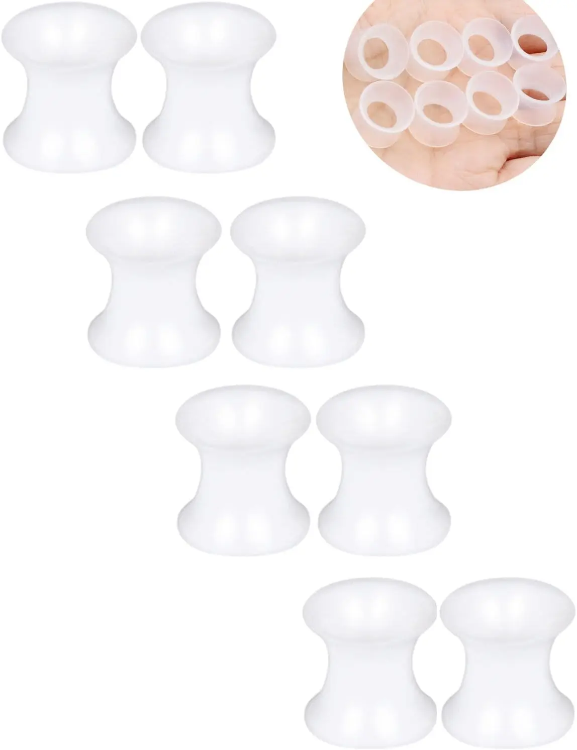 10G-50mm Clear Silicone Gauges for Ear Double Flared Ear Gauges Tunnels Flexible Plugs Tunnel Earrings for Women Men