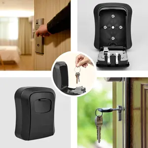 Secure Wall Mount Key Lock Box with 4-Digit Password Protection - Outdoor Key Safe for Keys