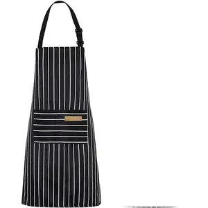 Striped Pattern Apron, 2 Counts Fashionable Apron with 2 Pockets, Durable Kitchen Accessory for Home Restaurant Barbecue, Kitchen Cooking Aprons