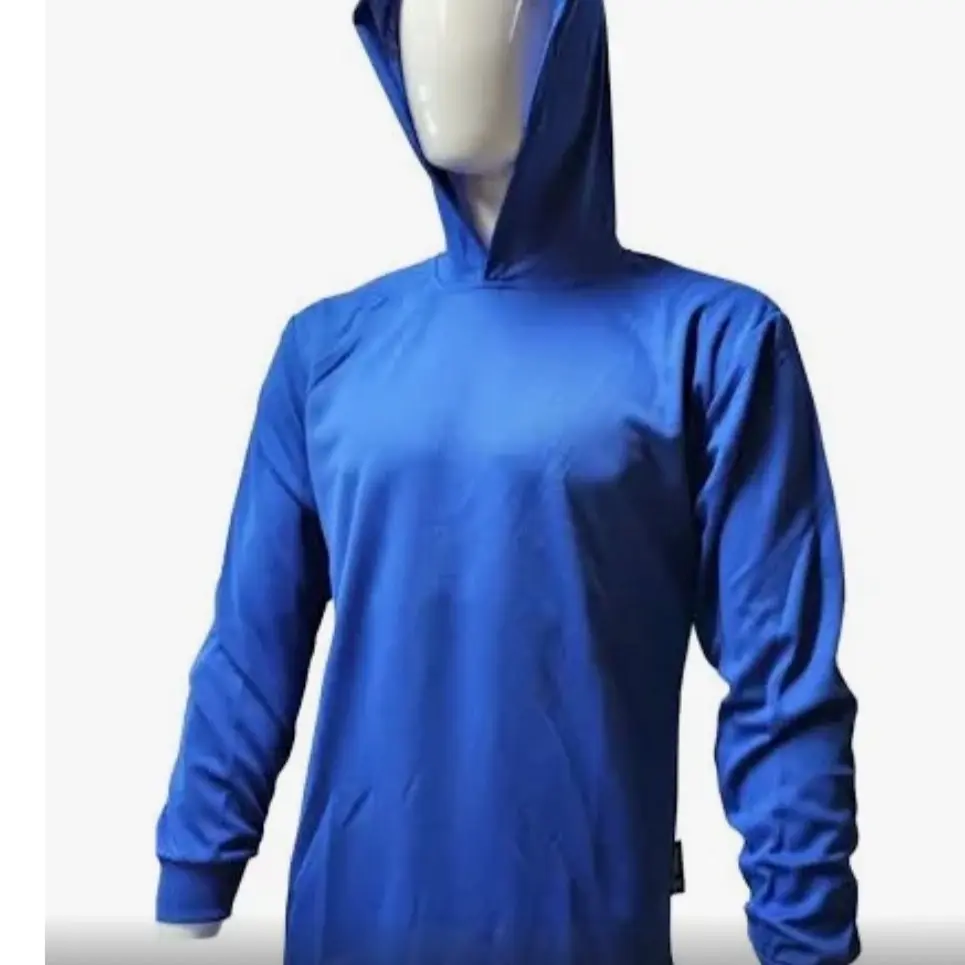 Hooded Blue Long Sleeve Shirt Breathable Hooded Blue Long Sleeve Shirt Breathable