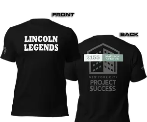 SHORT SLEEVE TEE SHIRT (uniSex): LINCOLN LEGENDS -2155 PROJECT $UCCE$$