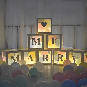 Open Box Say Marry Me! Proposal Balloon Decoration Set, Love Baby Background Props, Surprise Atmosphere Instantly Filled