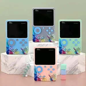 G5 Handheld Game Console Retro Video Game Console with 500 Preloaded Classic Video Games Support 1 Players and TV Connection Game Player Spring Toys and Gifts for Kids Compact Protection Golden Christmas