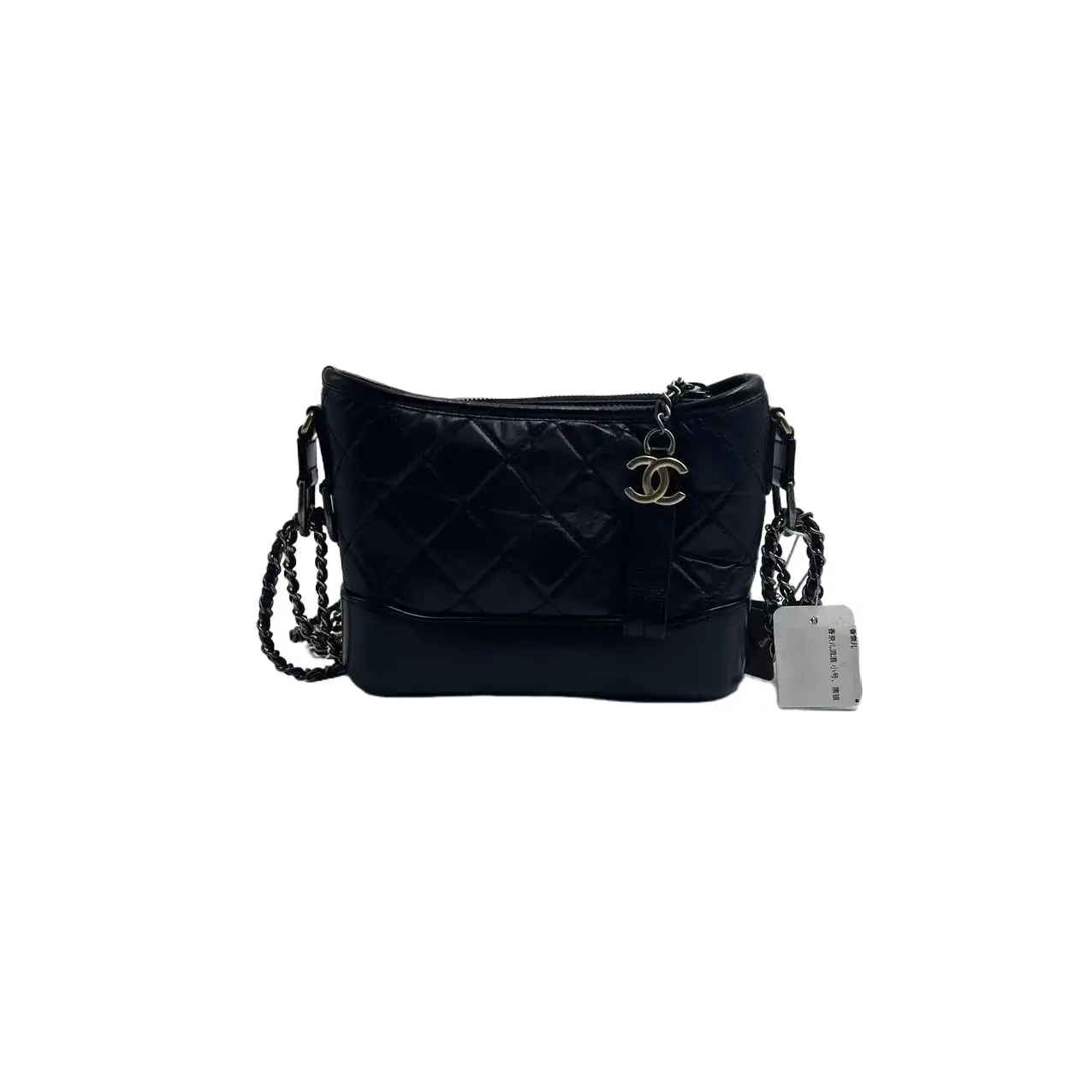 Pre-owned CHANEL FRANCE Shoulder Bags Gabrielle Hobo Small Black Aged Calfskin Mixed Hardware H06986