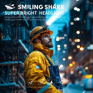 [TD-8031]Smiling Shark multifunctional headlights, light and comfortable, strong light lighting, waved touch, helping you to enter a new realm in the night and illuminate the way forward