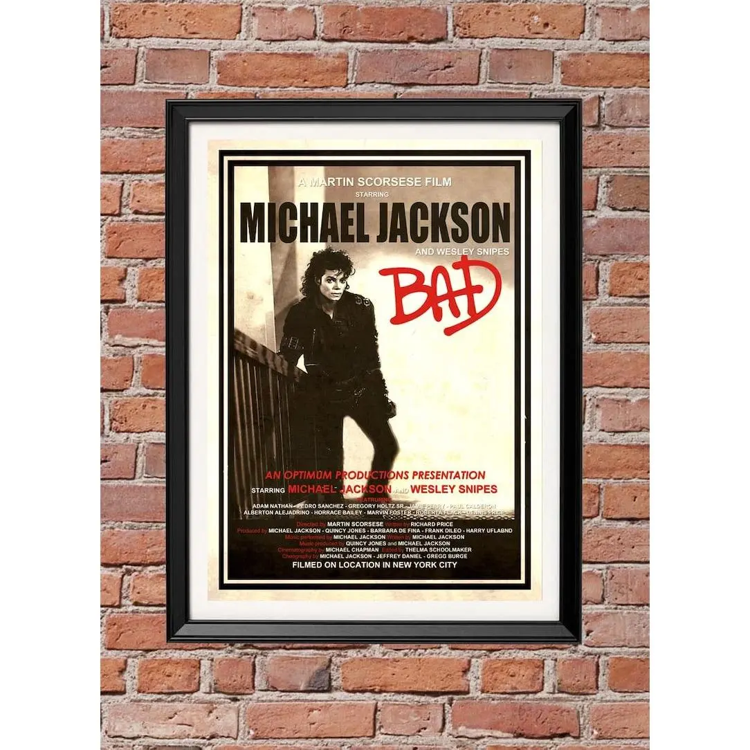 MICHAEL JACKSON BAD illustrated retro style poster