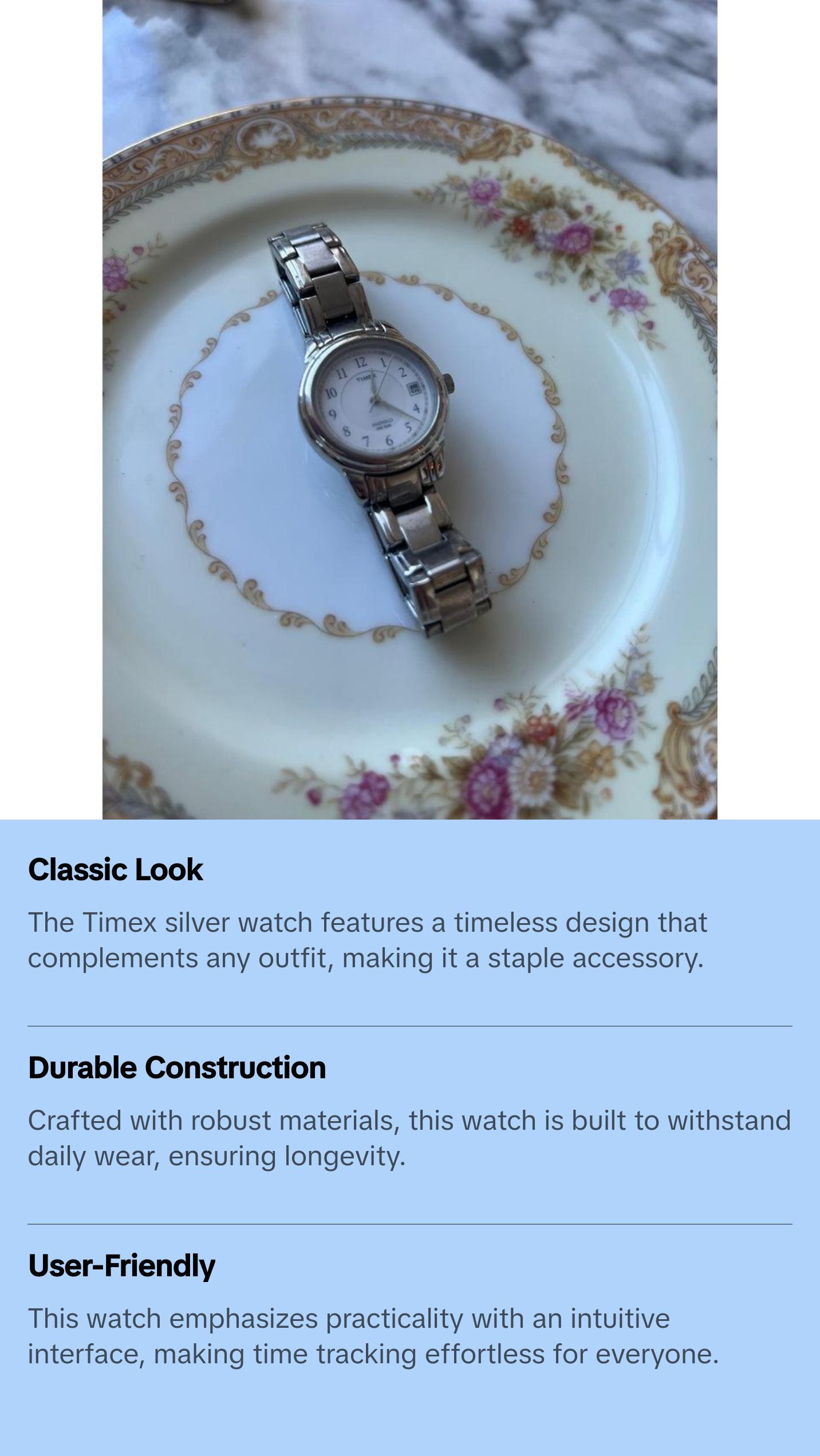 Timex Silver Watch