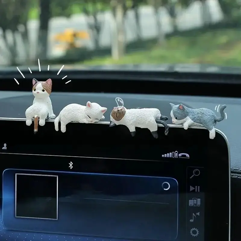 Cute Cat Design Car Interior Decoration, Car Dashboard Ornament, Car Center Console Decorative Ornament, Car Interior Accessories for Women & Men