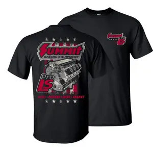 180g[100%cotton]Summit Racing Equipment Pro LS Engine Shirt Performance Car Graphic Tee Muscle Car Enthusiast Gift Menswear & Underwear Men's Tops T-Shirts