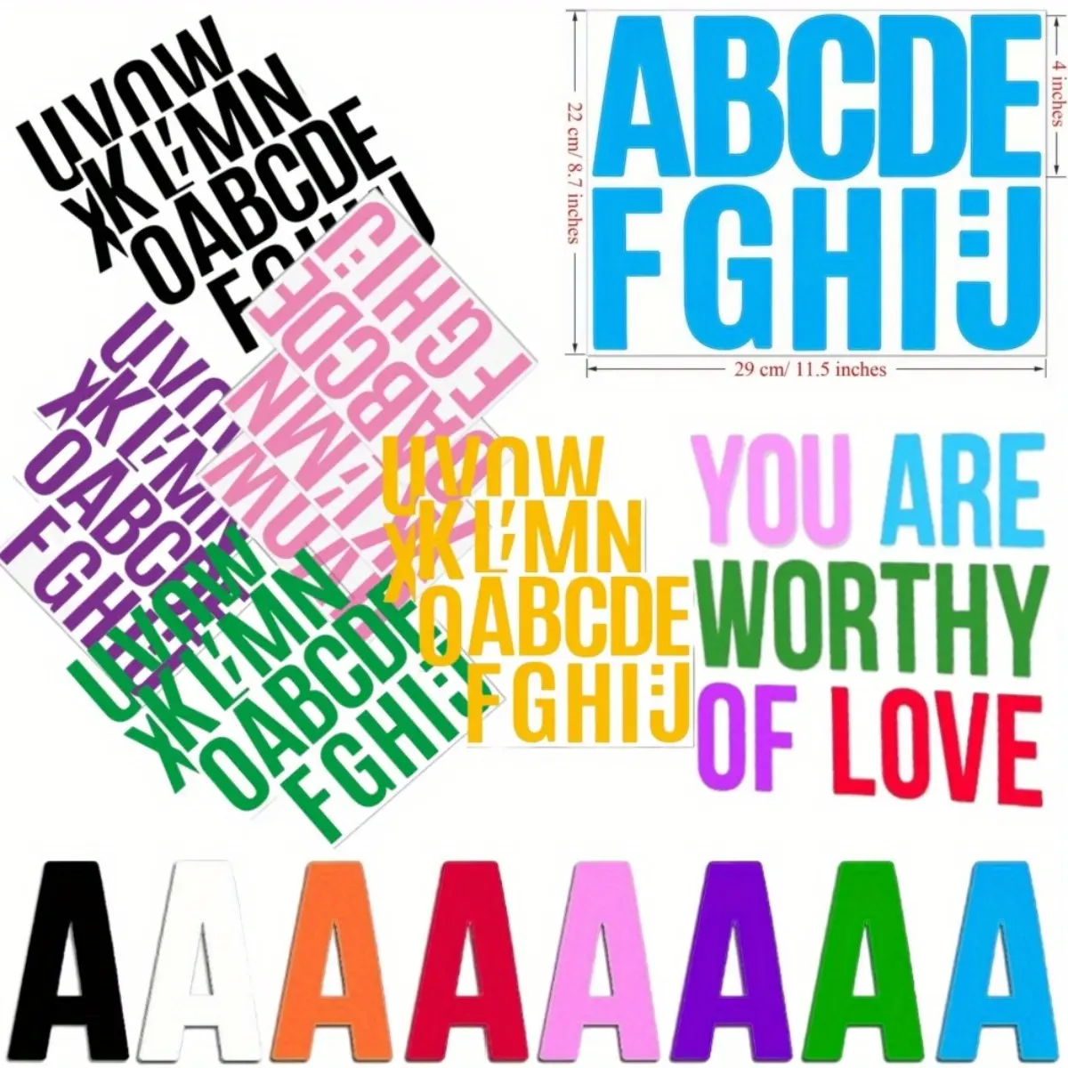 30 Sheets Large 4-inch Self-adhesive Letter Stickers for Decorating Walls, Mailboxes, Doors, and Windows