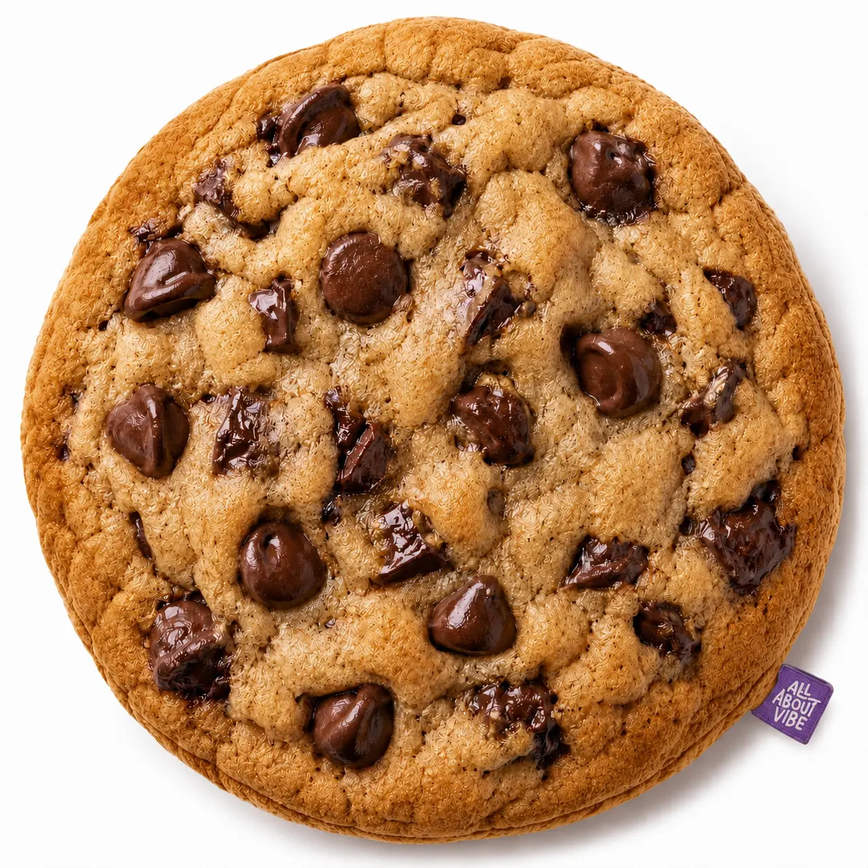 Cookie Pillow | All About Vibe – Life-Like 3D Chocolate Cookie Throw Pillow | Funny Cozy Room Decor & Foodie Gift | Soft & Huggable, Made in USA